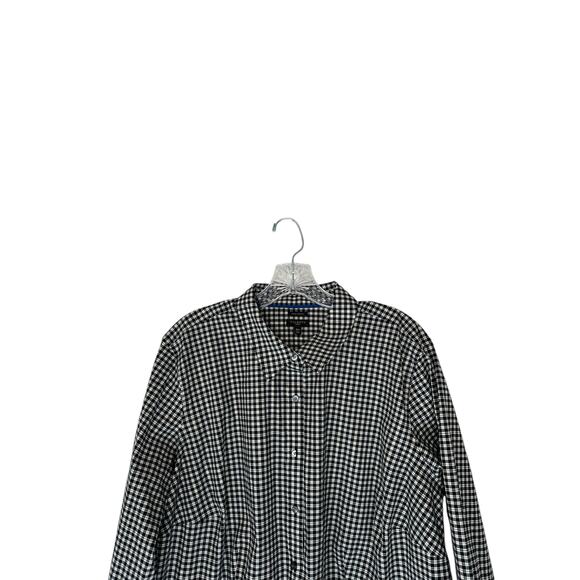 Talbots Women Plaid Collared Wrinkle Resistant Button Up Blouse‎ Shirt Size 18W - Picture 3 of 13